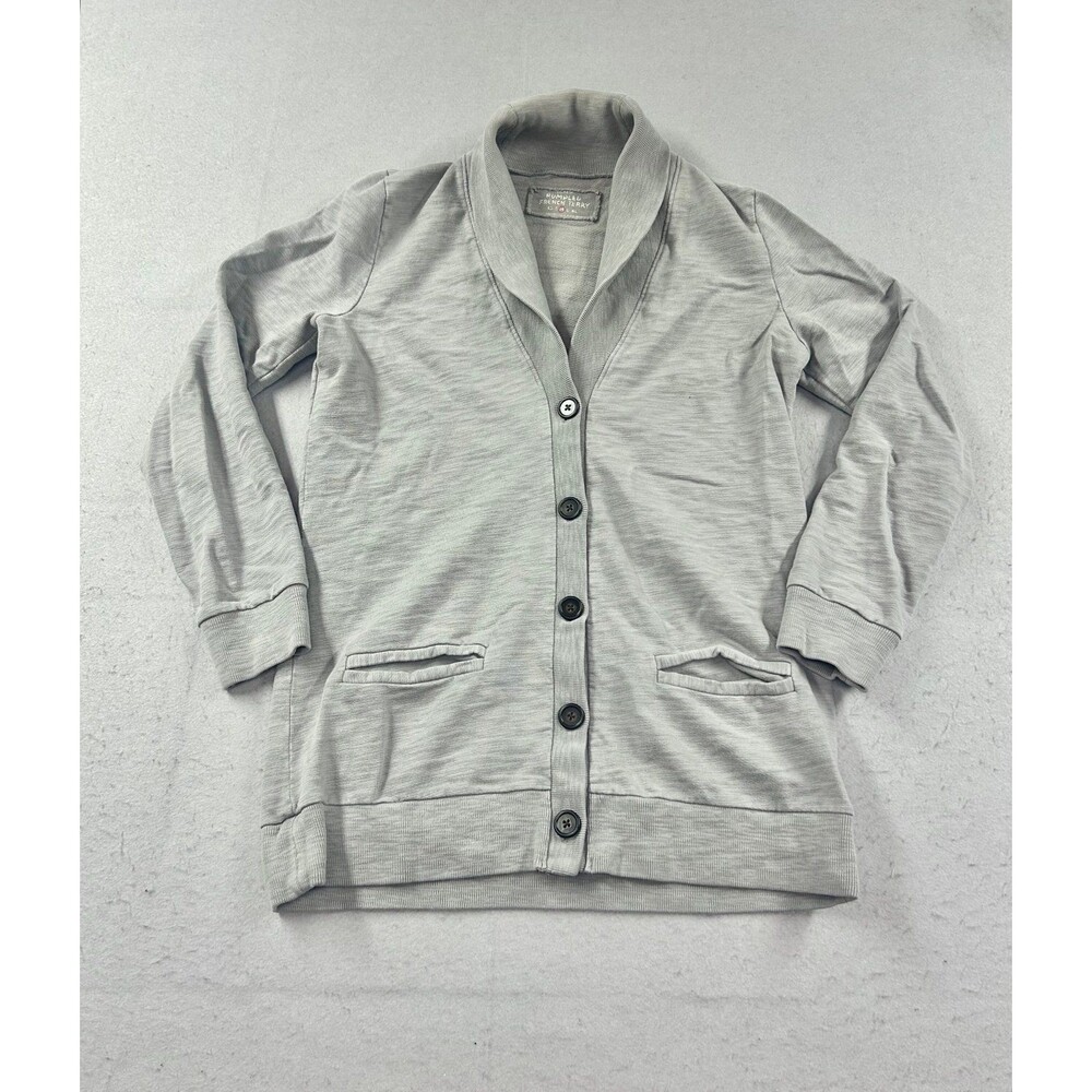 J.Crew Rumpled French Terry shawl collar cardigan gray Medium